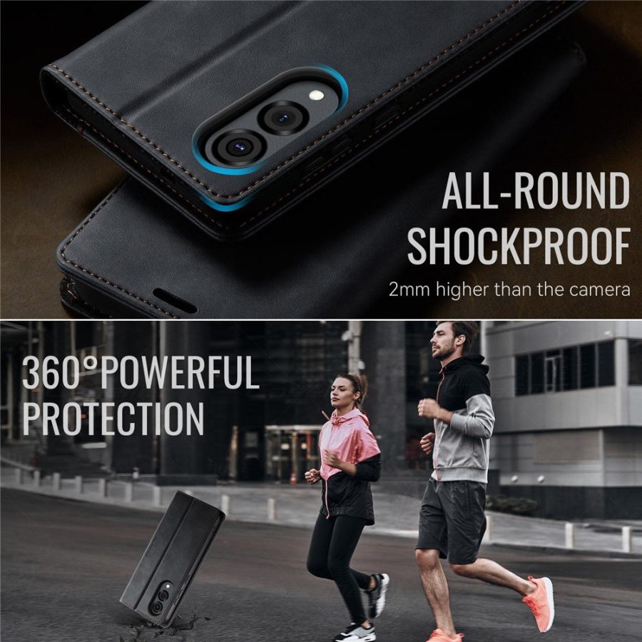 CASEME For Samsung Galaxy S25 Edge Case RFID Blocking Wallet Calf Texture Vegan Leather Flip Cover