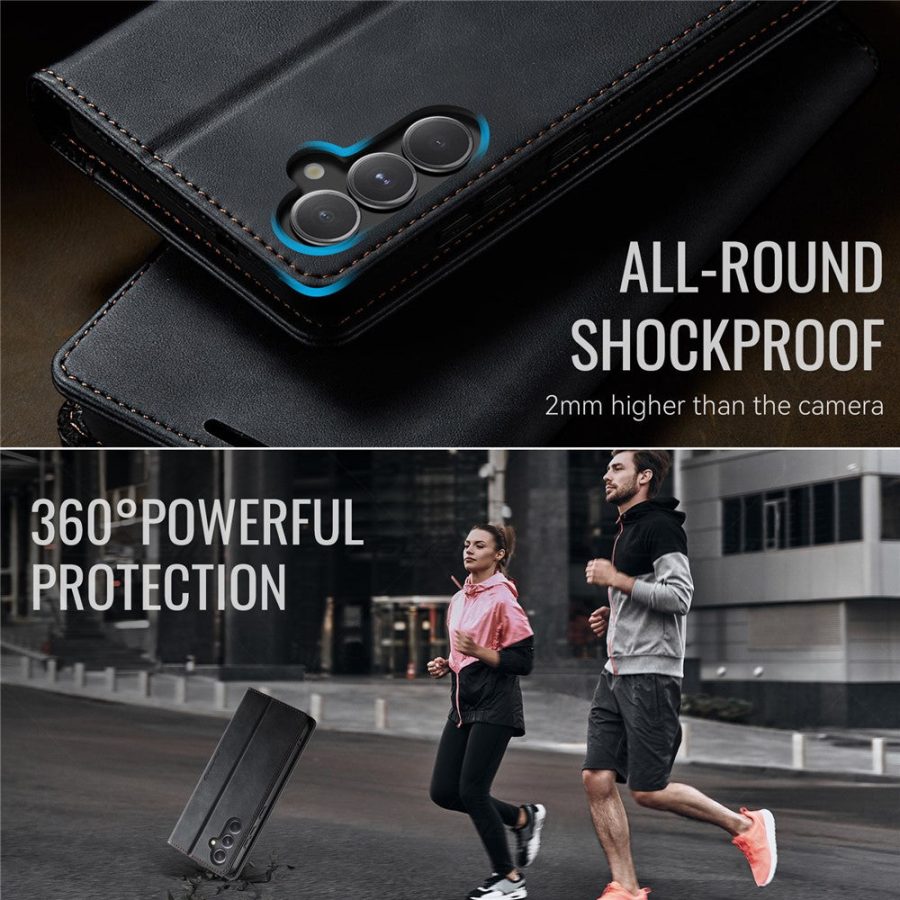 6601159803B-6 CASEME For Samsung Galaxy S23 FE Case RFID Blocking Wallet Calf Texture Vegan Leather Flip Cover