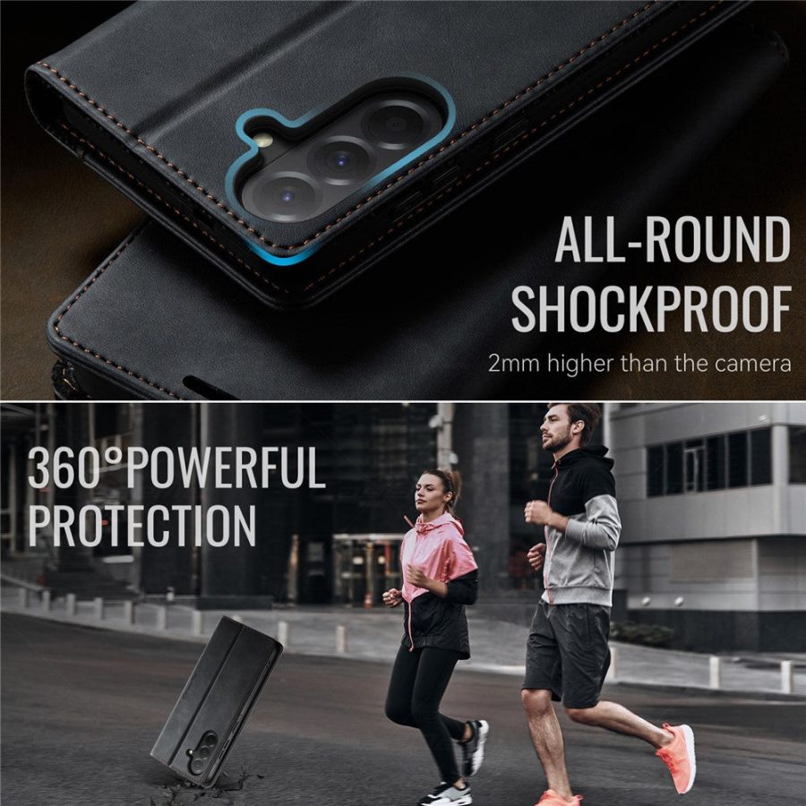 6601159812B-6 CASEME For Samsung Galaxy A36 Case RFID Blocking Wallet Calf Texture Vegan Leather Flip Cover