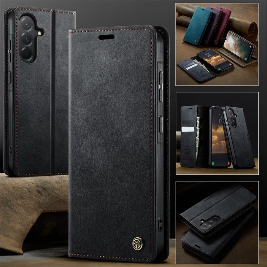 6601159812B-7 CASEME For Samsung Galaxy A36 Case RFID Blocking Wallet Calf Texture Vegan Leather Flip Cover