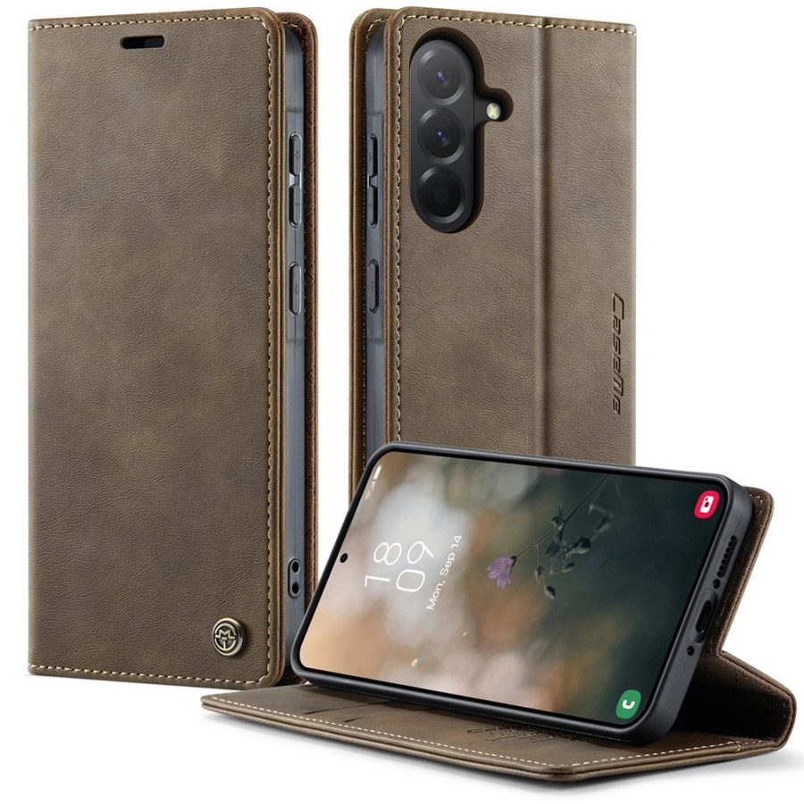 CASEME For Samsung Galaxy A56 Case RFID Blocking Wallet Calf Texture Vegan Leather Flip Cover