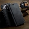 CASEME For iPhone 12 Pro / iPhone 12 Case RFID Blocking Wallet Calf Texture Vegan Leather Flip Cover