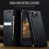 CASEME For iPhone 12 Pro / iPhone 12 Case RFID Blocking Wallet Calf Texture Vegan Leather Flip Cover