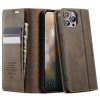 CASEME For iPhone 12 Pro / iPhone 12 Case RFID Blocking Wallet Calf Texture Vegan Leather Flip Cover