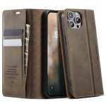 CASEME For iPhone 12 Pro / iPhone 12 Case RFID Blocking Wallet Calf Texture Vegan Leather Flip Cover