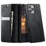CASEME For iPhone 16 Pro Case RFID Blocking Wallet Calf Texture Vegan Leather Flip Cover
