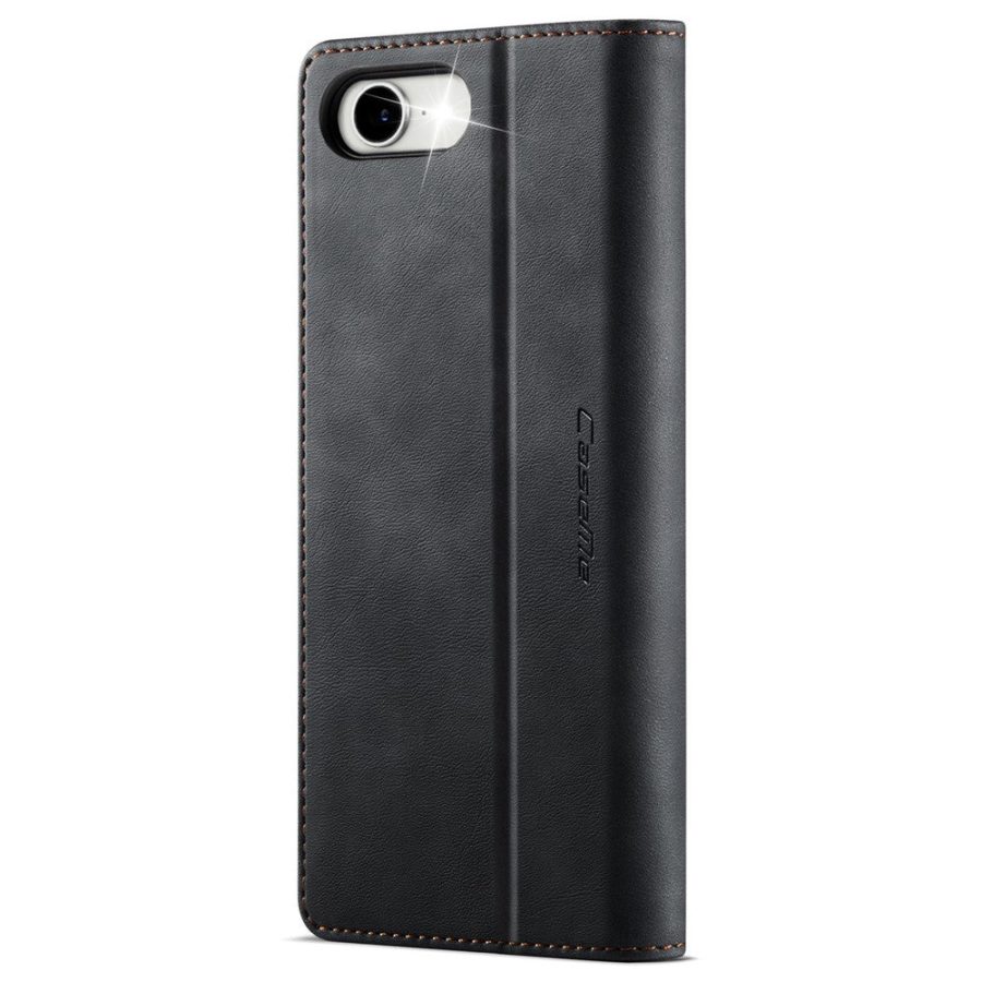 CASEME For iPhone 17e / iPhone 16e Case RFID Blocking Wallet Calf Texture Vegan Leather Flip Cover