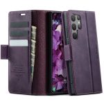 CASEME For Samsung Galaxy S23 Ultra Case RFID Blocking Wallet Calf Texture Vegan Leather Flip Cover