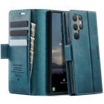 CASEME For Samsung Galaxy S23 Ultra Case RFID Blocking Wallet Calf Texture Vegan Leather Flip Cover