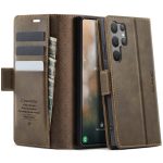 CASEME For Samsung Galaxy S23 Ultra Case RFID Blocking Wallet Calf Texture Vegan Leather Flip Cover