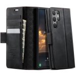 CASEME For Samsung Galaxy S23 Ultra Case RFID Blocking Wallet Calf Texture Vegan Leather Flip Cover