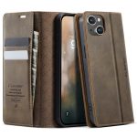 CASEME For iPhone 14 Case RFID Blocking Wallet Calf Texture Vegan Leather Flip Cover