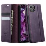 CASEME For iPhone 14 Case RFID Blocking Wallet Calf Texture Vegan Leather Flip Cover