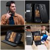 CASEME For iPhone 15 Pro Case RFID Blocking Wallet Calf Texture Vegan Leather Flip Cover