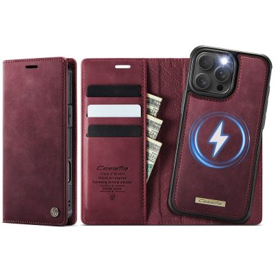 CASEME iPhone 16 Pro Max Case 2-in-1 Detachable Wallet Vegan Leather Flip Cover - Compatible with MagSafe