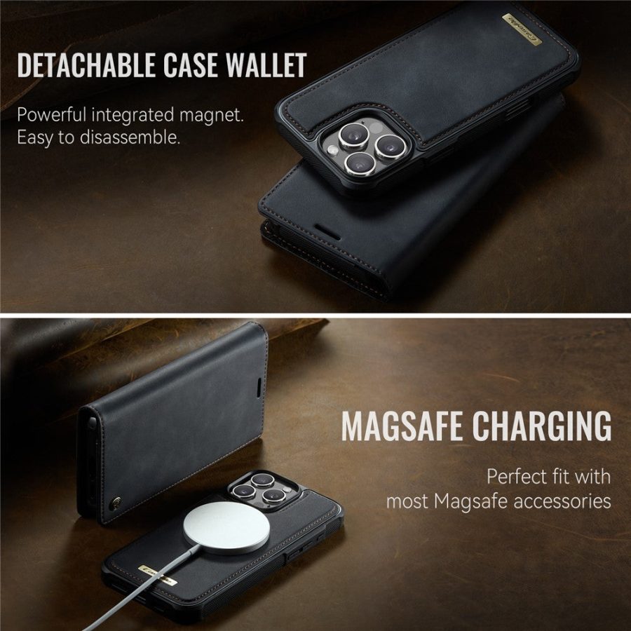 6601166106B-7 CASEME iPhone 16 Pro Max Case 2-in-1 Detachable Wallet Vegan Leather Flip Cover - Compatible with MagSafe