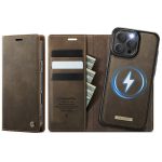 CASEME iPhone 16 Pro Max Case 2-in-1 Detachable Wallet Vegan Leather Flip Cover - Compatible with MagSafe