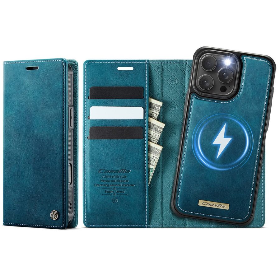 6601166106D-1 CASEME iPhone 16 Pro Max Case 2-in-1 Detachable Wallet Vegan Leather Flip Cover - Compatible with MagSafe