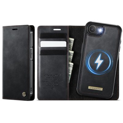 CASEME iPhone 17e / 16e Case 2-in-1 Detachable Wallet Vegan Leather Flip Cover - Compatible with MagSafe