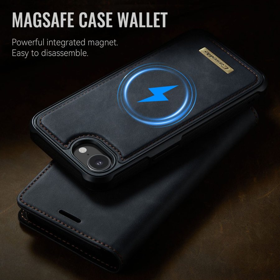 6601166406A-10 CASEME iPhone 17e / 16e Case 2-in-1 Detachable Wallet Vegan Leather Flip Cover - Compatible with MagSafe