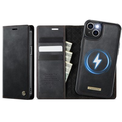 CASEME iPhone 15 Case 2-in-1 Detachable Wallet Vegan Leather Flip Cover - Compatible with MagSafe
