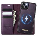 CASEME iPhone 15 Case 2-in-1 Detachable Wallet Vegan Leather Flip Cover - Compatible with MagSafe