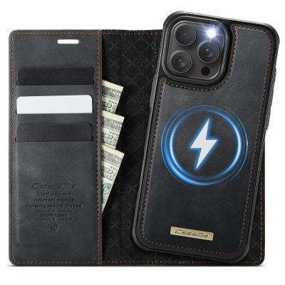 6601166413A-1 CASEME iPhone 15 Pro Case 2-in-1 Detachable Wallet Vegan Leather Flip Cover - Compatible with MagSafe