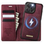 CASEME iPhone 15 Pro Case 2-in-1 Detachable Wallet Vegan Leather Flip Cover - Compatible with MagSafe