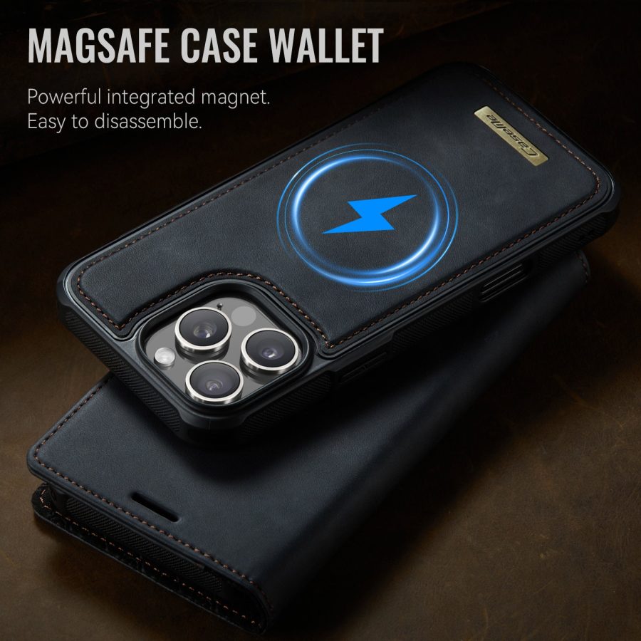 6601166482A-10 CASEME iPhone 16 Pro Case 2-in-1 Detachable Wallet Vegan Leather Flip Cover - Compatible with MagSafe