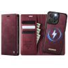 6601166482C-1 CASEME iPhone 16 Pro Case 2-in-1 Detachable Wallet Vegan Leather Flip Cover - Compatible with MagSafe