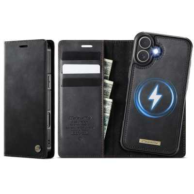 CASEME iPhone 16 Case 2-in-1 Detachable Wallet Vegan Leather Flip Cover - Compatible with MagSafe