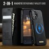 CASEME iPhone 16 Case 2-in-1 Detachable Wallet Vegan Leather Flip Cover - Compatible with MagSafe