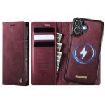 CASEME iPhone 16 Case 2-in-1 Detachable Wallet Vegan Leather Flip Cover - Compatible with MagSafe