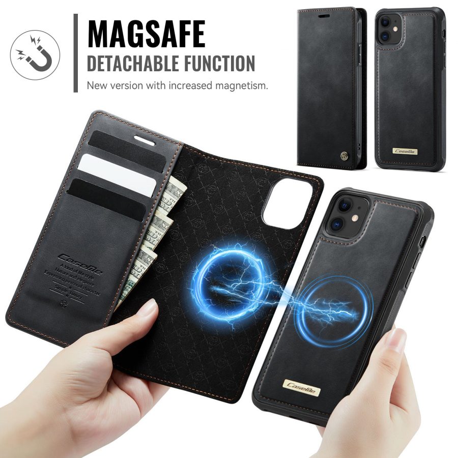 6601166914B-6 CASEME iPhone 12 Pro / iPhone 12 Case 2-in-1 Detachable Wallet Vegan Leather Flip Cover - Compatible with MagSafe