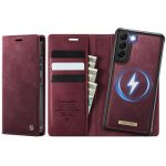 CASEME Samsung Galaxy S22 Case 2-in-1 Magnetic Detachable Wallet Vegan Leather Flip Cover