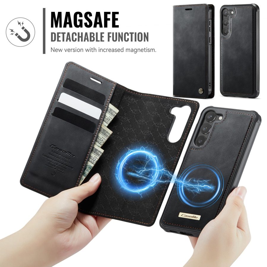 6601166920B-6 CASEME Samsung Galaxy S23 Case 2-in-1 Magnetic Detachable Wallet Vegan Leather Flip Cover