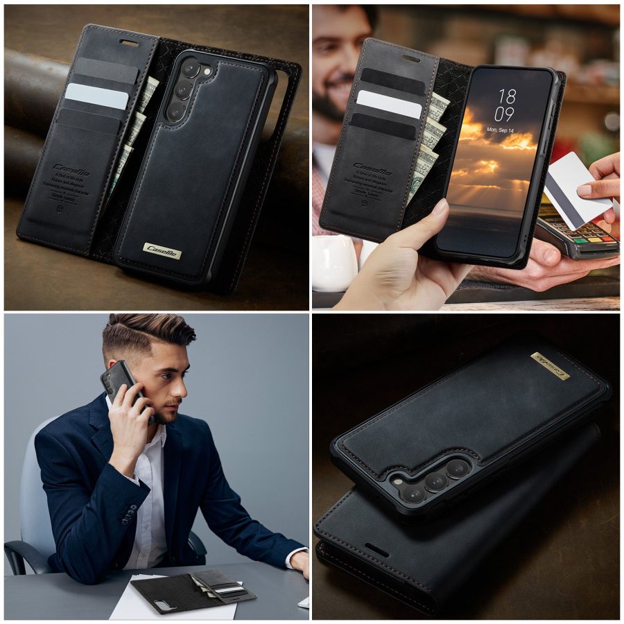 CASEME Samsung Galaxy S23+ Case 2-in-1 Magnetic Detachable Wallet Vegan Leather Flip Cover