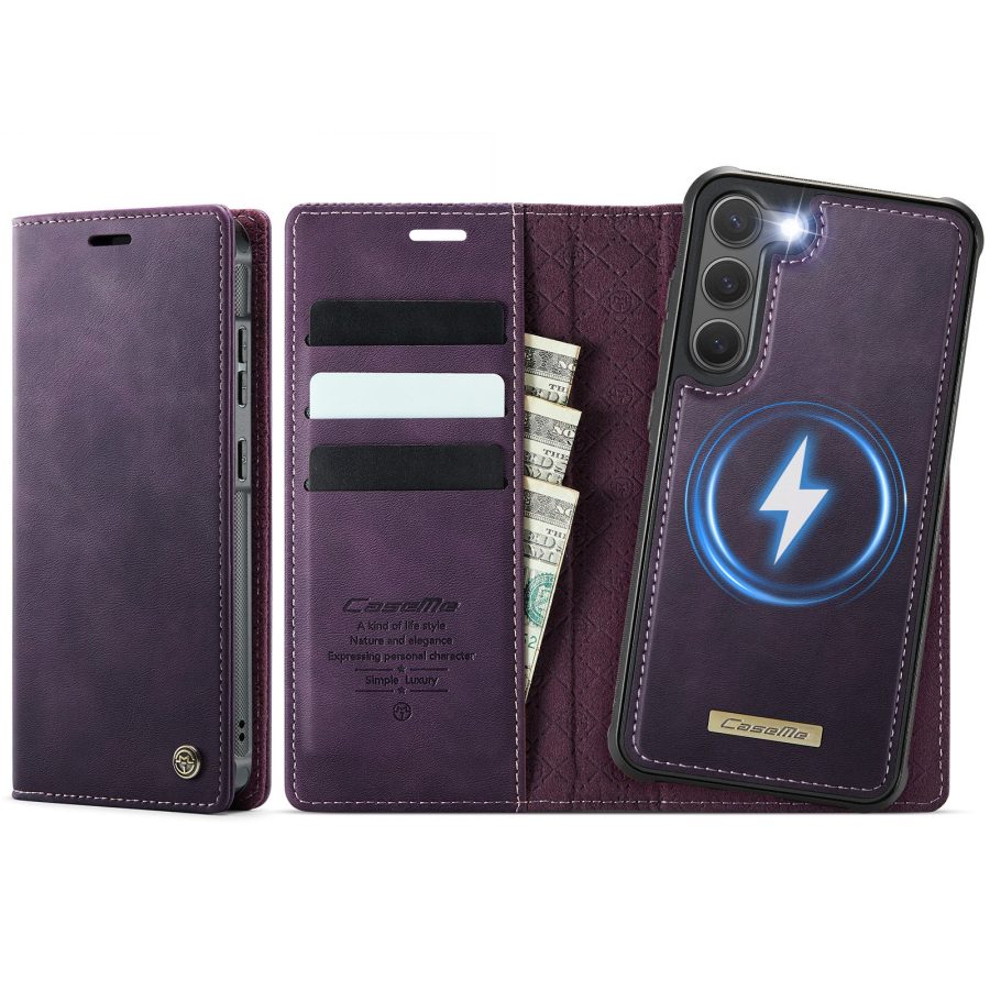 CASEME Samsung Galaxy S23+ Case 2-in-1 Magnetic Detachable Wallet Vegan Leather Flip Cover