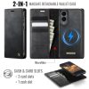 6601166924B-2 CASEME Samsung Galaxy S25 Edge Case 2-in-1 Magnetic Detachable Wallet Vegan Leather Flip Cover
