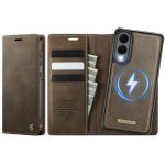 CASEME Samsung Galaxy S25 Edge Case 2-in-1 Magnetic Detachable Wallet Vegan Leather Flip Cover