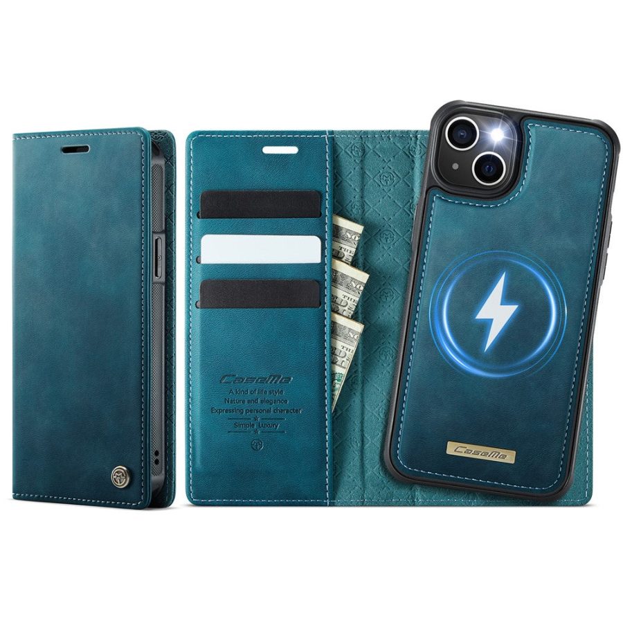 6601166928D-1 CASEME iPhone 14 Case 2-in-1 Detachable Wallet Vegan Leather Flip Cover - Compatible with MagSafe