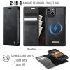 6601166929B-2 CASEME iPhone 13 Case 2-in-1 Detachable Wallet Vegan Leather Flip Cover - Compatible with MagSafe