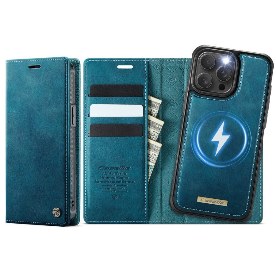 6601166932D-1 CASEME iPhone 14 Pro Max Case 2-in-1 Detachable Wallet Vegan Leather Flip Cover - Compatible with MagSafe
