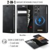CASEME Samsung Galaxy S24 Ultra Case 2-in-1 Magnetic Detachable Wallet Vegan Leather Flip Cover