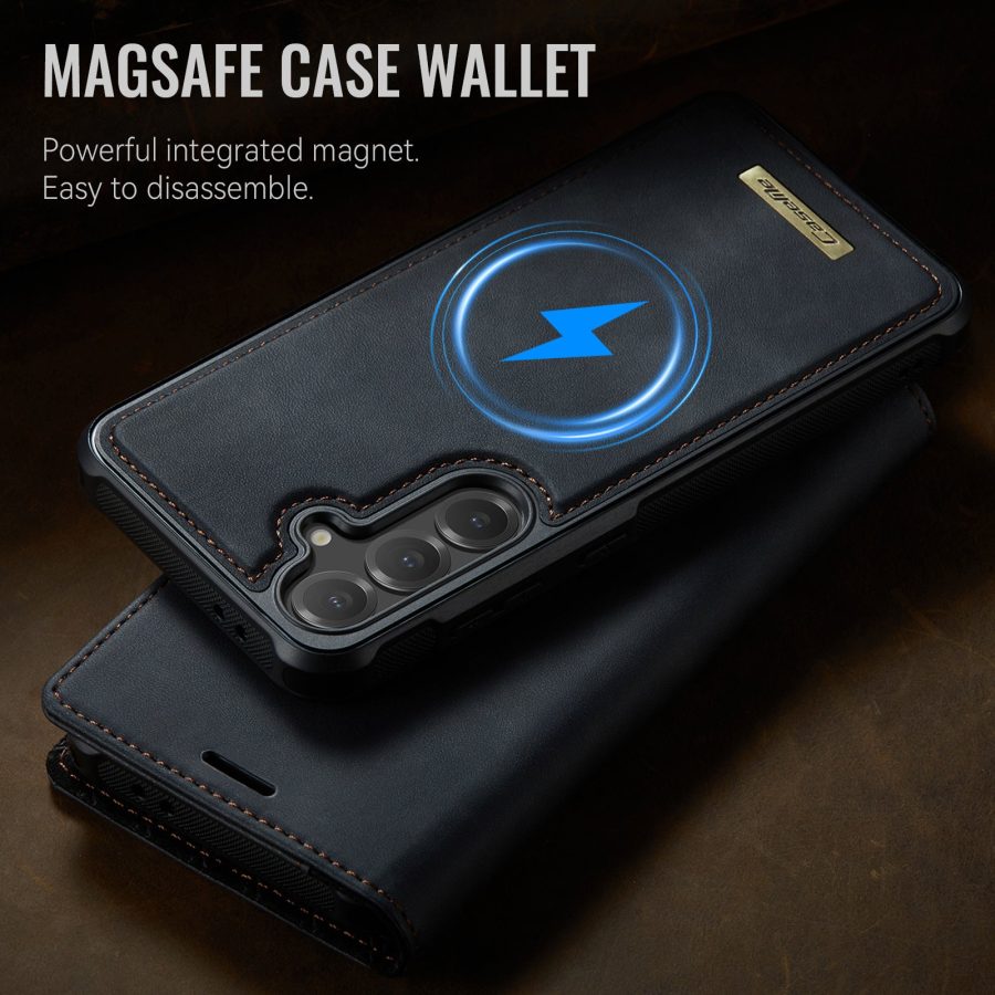 CASEME Samsung Galaxy S25 / Galaxy S24 Case 2-in-1 Magnetic Detachable Wallet Vegan Leather Flip Cover