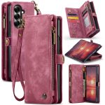 CASEME For Samsung Galaxy Z Fold7 Case 2-in-1 Detachable Magnetic Zipper Wallet Vegan Leather Flip Cover