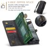 6601168990B-5 CASEME For Samsung Galaxy Z Fold7 Case 2-in-1 Detachable Magnetic Zipper Wallet Vegan Leather Flip Cover