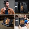 CASEME For iPhone 17 Case RFID Blocking Wallet Calf Texture Vegan Leather Flip Cover