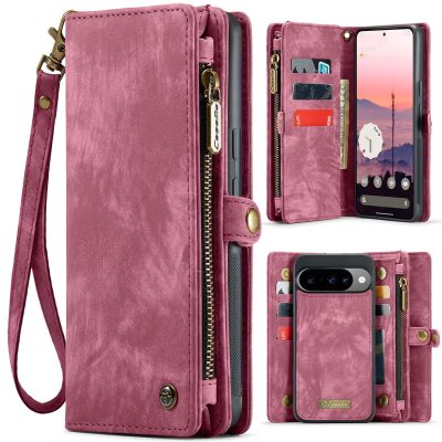 6601175067A-1 CASEME For Google Pixel 10 Pro / Pixel 10 Case 2-in-1 Detachable Magnetic Zipper Wallet Vegan Leather Flip Cover