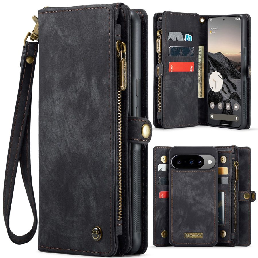 6601175067B-1_f4ec455f-f104-43d5-bfe3-fdbd2d27e6bb CASEME For Google Pixel 10 Pro / Pixel 10 Case 2-in-1 Detachable Magnetic Zipper Wallet Vegan Leather Flip Cover